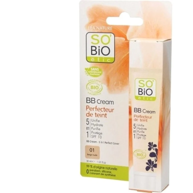 SO BIO BB Cream 5 en 1 Perfecteur de Teint 01 30 ml – Maquillage / fond de teint fluide | SO BiO - Visage Tunisie | Miral Paraph