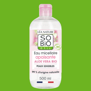 SO BIO Hydra Aloe Vera Eau Micellaire Apaisante Jus d’Aloe Vera Bio 500ml – Démaquillants, nettoyants visage / Eau micellaire, t