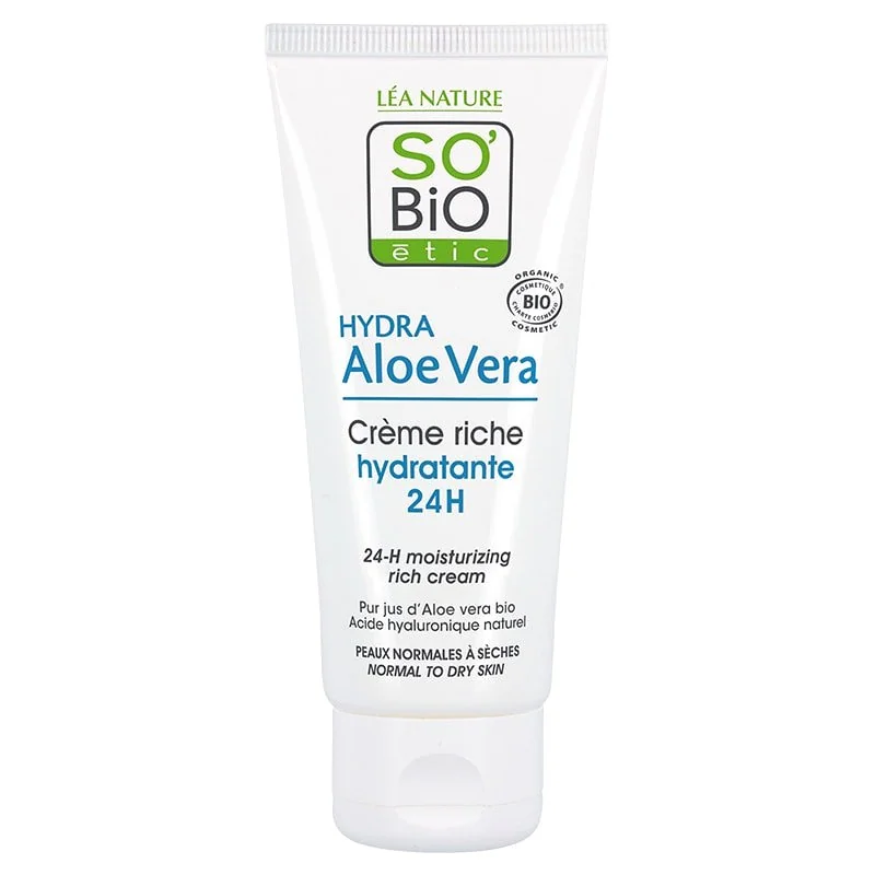 SO BIO Crème Légère Hydratante HYDRA Aloe Vera 24h Jour 50 ml
