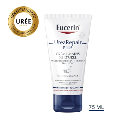 EUCERIN Urearepair Plus Crème Mains 5% Urée Réparatrice 75ml – Soins des mains | EUCERIN - Corps Tunisie | Miral Parapharmacie