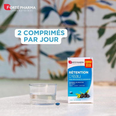 Forté Pharma Rétention d’Eau Enrichi en Frêne, Cassis et Café vert 56 comprimés – Soins minceur | FORTE PHARMA - Corps Tunisie |