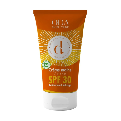 ODA Crème Mains SPF 30 Citron 50ml – Soins des mains | ODA Skin Care - Corps Tunisie | Miral Parapharmacie
