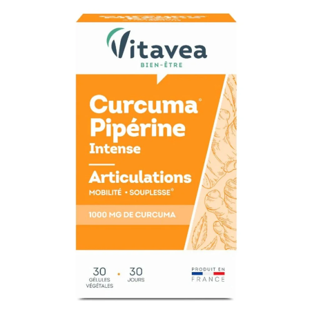 VITAVEA Curcuma Piperine 30 gélules – Articulations | Vitavea - Corps Tunisie | Miral Parapharmacie