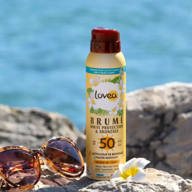 Lovea Brume Haute Protection et Bronzage Monoï de Tahiti SPF50 150ml – Soins Corps / Brume pour le Corps | Lovea - Corps Tunisie