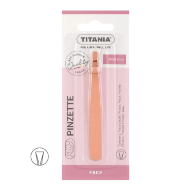 TITANIA Pince à Epiler Droit 1091/75RGA B Rose Gold – Epilation | Titania - Corps Tunisie | Miral Parapharmacie