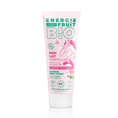 Energie Fruit Mon Lait Scintillant à l’Huile de Monoï, Rose et Argan Bio 200ml – Soins Corps / Lait Hydratant Corps | ENERGIE FR