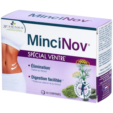 3 Chênes Mincinov Spécial Ventre 60 Comprimés – Soins minceur | 3 CHENES - Corps Tunisie | Miral Parapharmacie