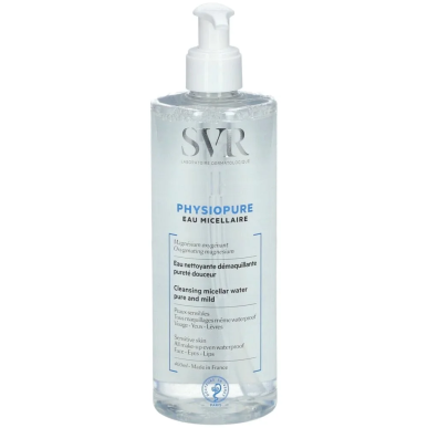 SVR Physiopure Eau Micellaire 400ml – Démaquillants, nettoyants visage / Eau micellaire, tonique,  | SVR - Visage Tunisie | Mira