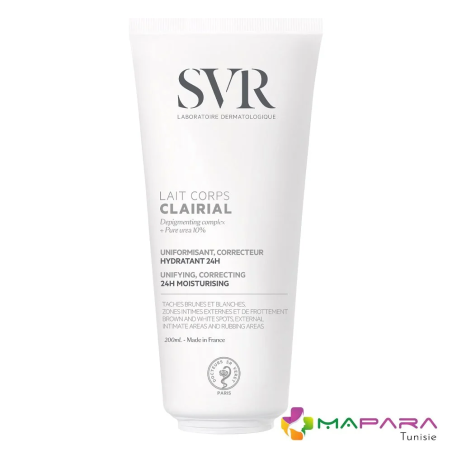 SVR Clairial Lait de Corps 200ml – Soins Corps / Lait Hydratant Corps | SVR - Corps Tunisie | Miral Parapharmacie