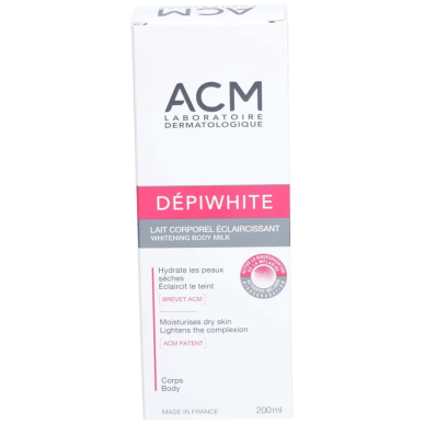 ACM Dépiwhite Lait Corporel Eclaircissant 200ml – Soins Corps / Lait Hydratant Corps | ACM - Corps Tunisie | Miral Parapharmacie
