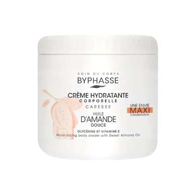 BYPHASSE Creme Hydra Corps A L’amande Douce 500ml – Soins Corps / Lait Hydratant Corps | Byphasse - Corps Tunisie | Miral Paraph