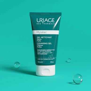 URIAGE Hyseac Gel Nettoyant Doux 150ml – Soins peau grasse, mixte et acné / Nettoyage | URIAGE - Visage Tunisie | Miral Paraphar