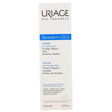 Uriage Bariéderm Cica Crème Réparatrice au Cuivre-Zinc 100ml – Soins spécifiques / Crème cicatrisante | URIAGE - Corps Tunisie |