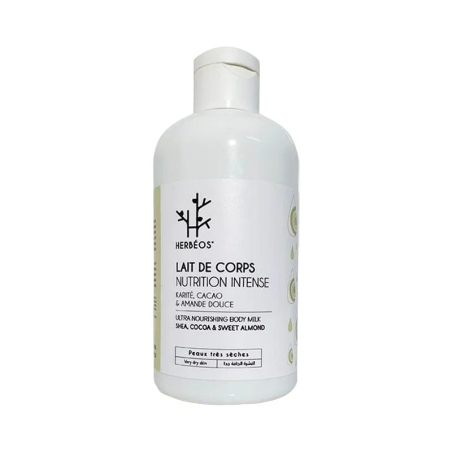 HERBÉOS Lait De Corps Nutrition Intense 250 ml – Soins Corps / Lait Hydratant Corps | Herbeos - Corps Tunisie | Miral Parapharma