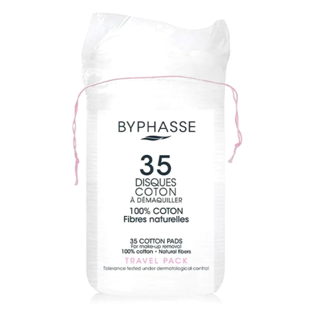BYPHASSE 35 Coton à Demaquiller – Démaquillants, nettoyants visage / Cotons démaquillants, lin | Byphasse - Visage Tunisie | Mir