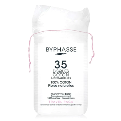 BYPHASSE 35 Coton à Demaquiller – Démaquillants, nettoyants visage / Cotons démaquillants, lin | Byphasse - Visage Tunisie | Mir