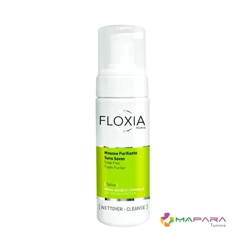 FLOXIA Mousse Puriﬁante Sans Savon peaux sèches et sensibles 150 ml
