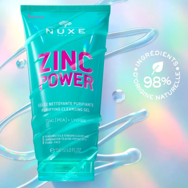 Nuxe Zinc Power Gelée Nettoyante Purifiante 150ml – Soins Corps / Gommages Exfoliants | NUXE - Corps Tunisie | Miral Parapharmac