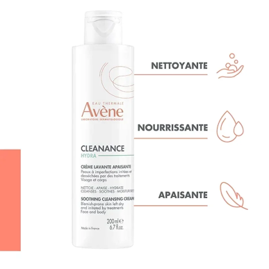 Avène Cleanance Hydra Crème Lavante Apaisante 200 ml – Soins hydratants et nourrissants | AVENE - Visage Tunisie | Miral Parapha