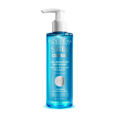 Inoderma Skin Booster Gel Moussant Nettoyant 200ml – Soins peau grasse, mixte et acné / Nettoyage | INODERMA - Visage Tunisie | 