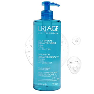 Uriage Gel Surgras Dermatologique 500ml – Démaquillants, nettoyants visage / Gel, crème, huile | URIAGE - Visage Tunisie | Miral