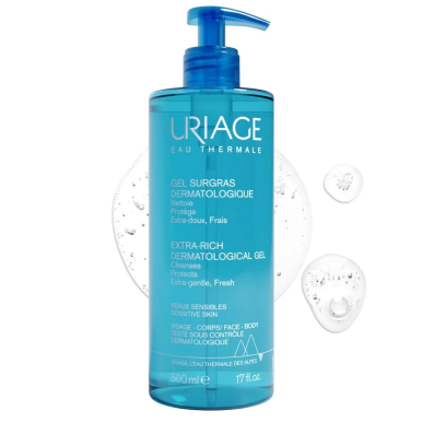 Uriage Gel Surgras Dermatologique 500ml – Démaquillants, nettoyants visage / Gel, crème, huile | URIAGE - Visage Tunisie | Miral