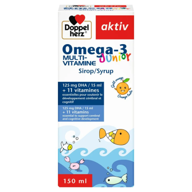 AKTIV Omega 3 Junior 150ml – Soins minceur | DOPPELHERZ - Corps Tunisie | Miral Parapharmacie