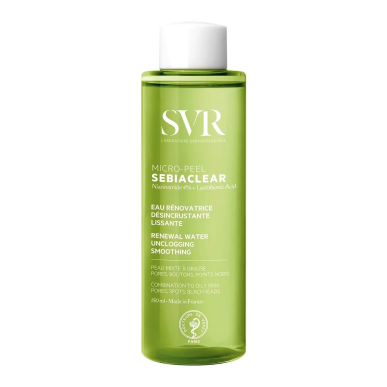 SVR Sebiaclear Micro-Peel 150ml – Démaquillants, nettoyants visage / Eau micellaire, tonique,  | Sebiaclear - Visage Tunisie | M