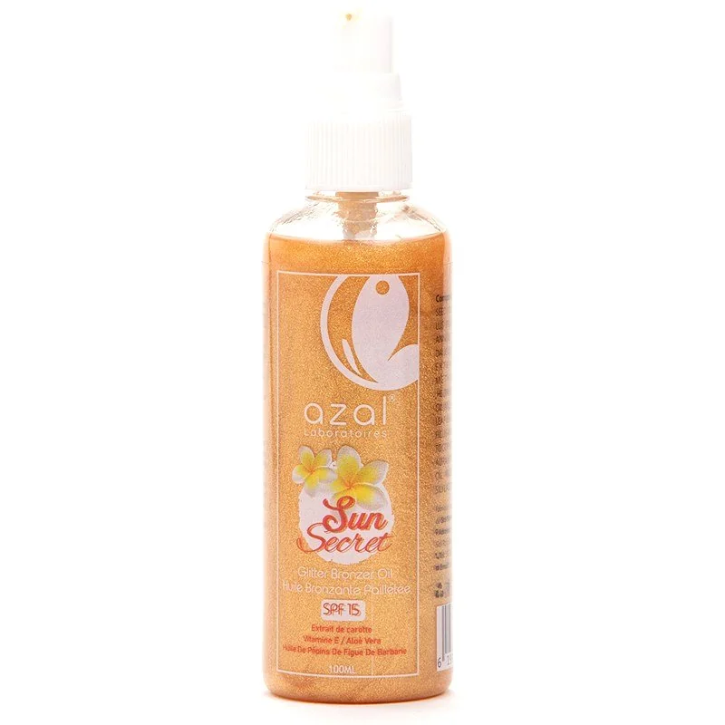 Azal Huile Bronzante Pailletée Dorée « Sun Secret » 100ml Azal Huile Bronzante Pailletée Dorée « Sun Secret » 100ml