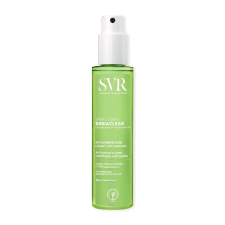 SVR Sebiaclear Spray Corps 150 ml – Soins peau grasse, mixte et acné / Peaux à imperfections | Sebiaclear - Visage Tunisie | Mir
