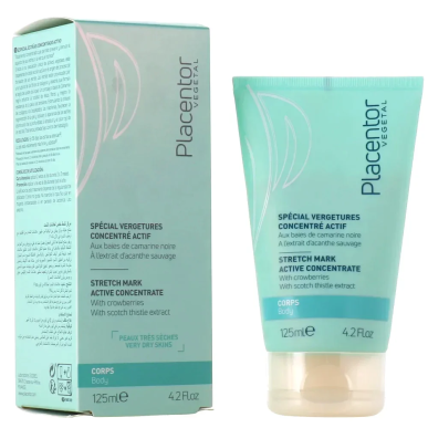 Placentor Vegetal Special Vergetures Concentre Actif 125ml – Soins spécifiques / Anti vergetures | PLACENTOR - Corps Tunisie | M